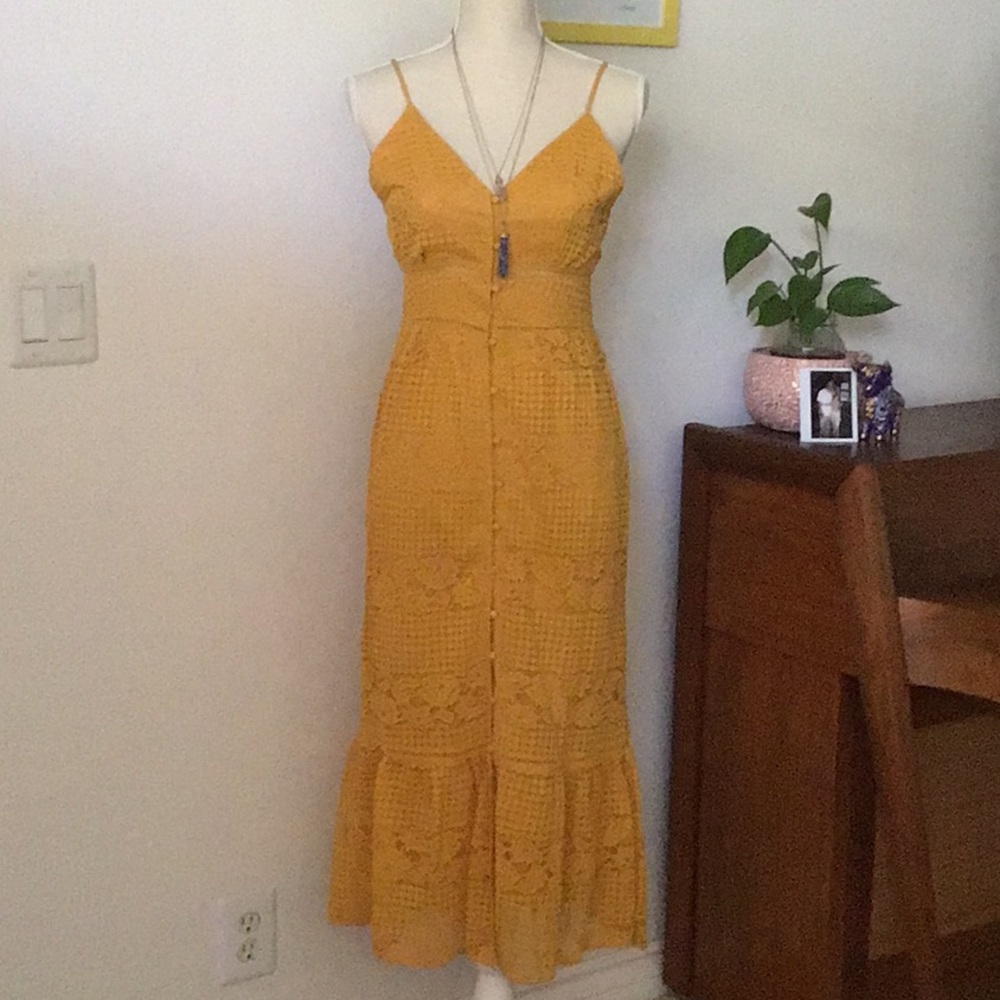 Marigold Lace Maxi Dress